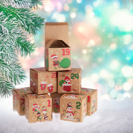 TG76370 ADVENTSKALENDER BOXEN ADVENT URLAUB DIY HAND GEMACHT LEER