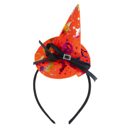 Převlek čarodějnice, kostým čarodějnice, oranžovo-černý, pro dívky, na halloweenský ples, sada