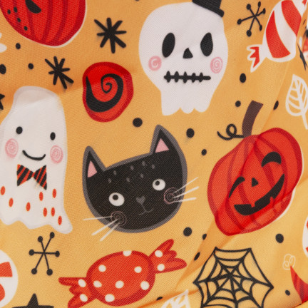 Převlek čarodějnice, kostým čarodějnice, oranžovo-černý, pro dívky, na halloweenský ples, sada