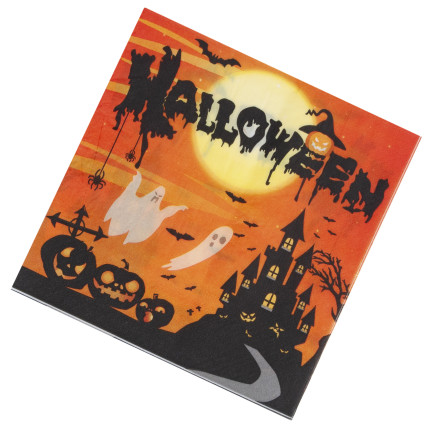 TG76537 HALLOWEEN SERVIETTEN 10PCS PARTY PAPIER ORANGE GESPENSTER