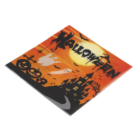 TG76537 HALLOWEEN SERVIETTEN 10PCS PARTY PAPIER ORANGE GESPENSTER