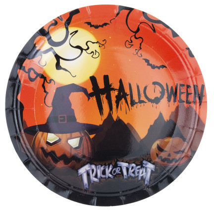 TG76538 HALLOWEEN TELLER KLEINE TELLER 10PCS WEGWERFPAPIER KÜRBISSE GRUSELIGE PARTY
