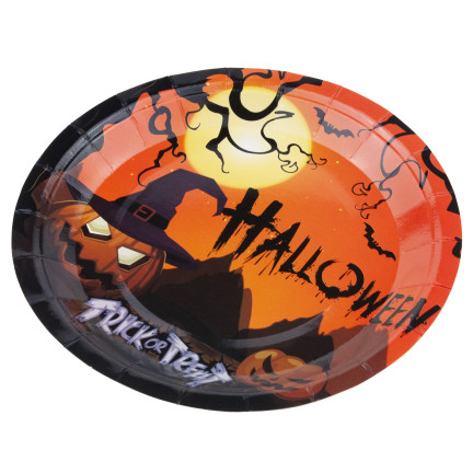 TG76538 HALLOWEEN TELLER KLEINE TELLER 10PCS WEGWERFPAPIER KÜRBISSE GRUSELIGE PARTY