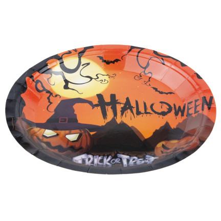 TG76538 HALLOWEEN TELLER KLEINE TELLER 10PCS WEGWERFPAPIER KÜRBISSE GRUSELIGE PARTY