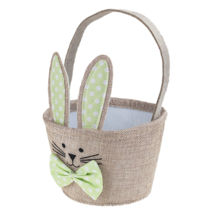 TG76957 Osterkorb, dekorativer Korb, Korb mit Hase, Frühlingsdekoration, Osterdekoration