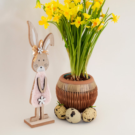 TG77277 Osterdekoration Ornament, Holzhase, Osterfigur