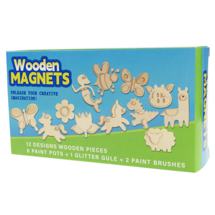 TG77430 MALSET HOLZMAGNETE TIERE FARBEN