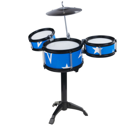 TG77513 SPIELZEUG TROMMELN FÜR KINDER 3 TROMMELN ZIMBEL HOCKER STICKS