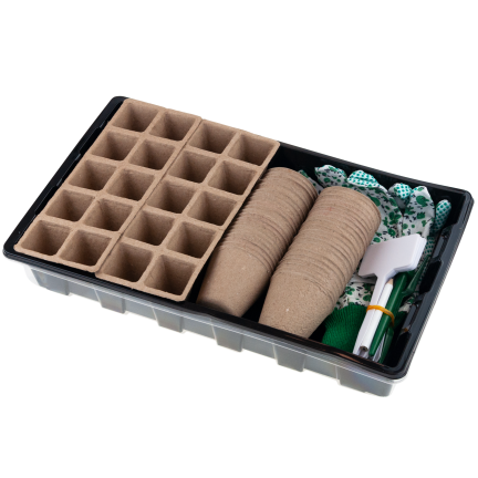 TG77610 Mini skleník POVRCHOVÁ KULTIVACE SADA THORF CONTAINERS Rukavice