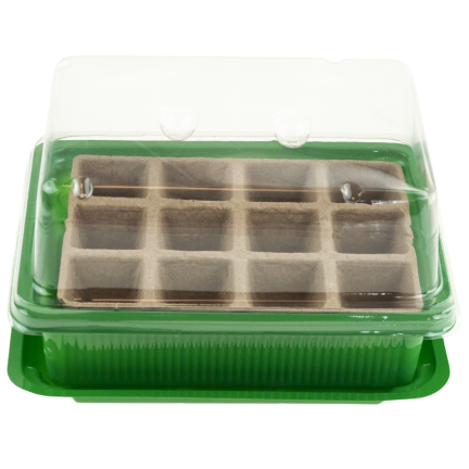TG77612 Mini-Gewächshaus, Mini-Gewächshaus, Multitopf für Aussaat, Torf-Töpfe, 12 Kammern