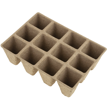 TG77612 Mini-Gewächshaus, Mini-Gewächshaus, Multitopf für Aussaat, Torf-Töpfe, 12 Kammern
