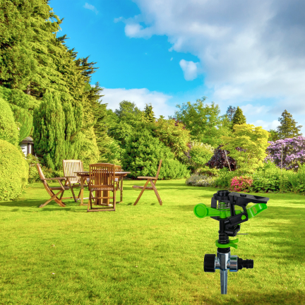 TG77627 Pulsating Garden Sprinkler, Metal Garden Sprinkler for Watering, Sprayer