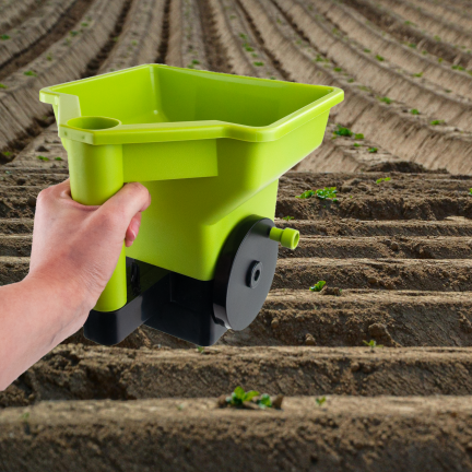 TG77629 Fertilizer and Seed Spreader, Adjustable Hand Spreader, Portable Grass and Sand Spreader