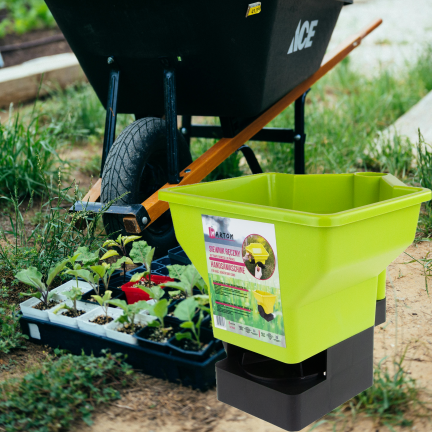 TG77629 Fertilizer and Seed Spreader, Adjustable Hand Spreader, Portable Grass and Sand Spreader