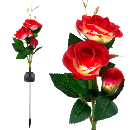TG77662 SOLAR GARDEN LAMPS LED ROSE SOLAR LAMPS Künstliche Blumen