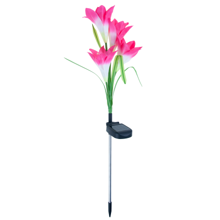 TG77663 SOLAR BLUMEN FÜR GARTEN BALKON LILIE PUSH IN DÄMMERUNG SENSOR