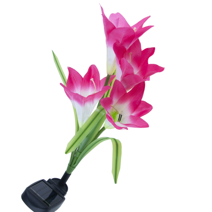 TG77663 SOLAR BLUMEN FÜR GARTEN BALKON LILIE PUSH IN DÄMMERUNG SENSOR