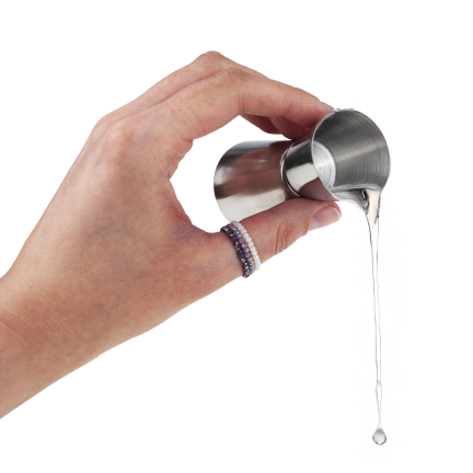 TG77668 DOPPELSEITIGER BAR-MESSBECHER METALL GLAS 25/50ML