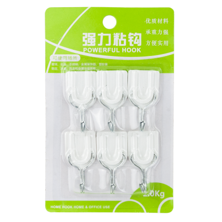 TG77673 UNIVERSELLE SELBSTKLEBENDE HAKEN BELASTBARKEIT BIS ZU 2KG 6PCS/KPL
