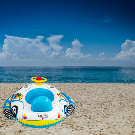 TG77791 Kids' Swimming Ring: Inflatable Car with Steering Wheel