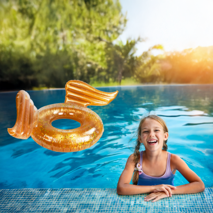 TG77793 AUFBLASBARES RAD MIT FLÜGELN GLITZERFLÜGEL ZUM SCHWIMMEN