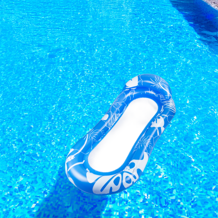 TG77796 AUFBLASBARE STRANDMATRATZE ZUM SCHWIMMEN MIT NETZPOOLKISSEN