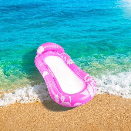 TG77796 AUFBLASBARE STRANDMATRATZE ZUM SCHWIMMEN MIT NETZPOOLKISSEN