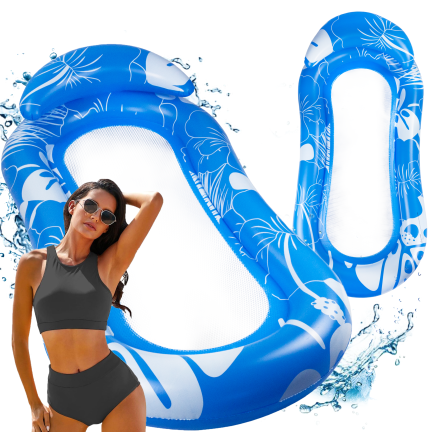 TG77796 AUFBLASBARE STRANDMATRATZE ZUM SCHWIMMEN MIT NETZPOOLKISSEN