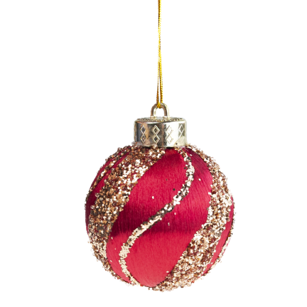 TG78529-3 POLYSTYROL-KUGEL 6 STÜCK BURGUNDERROT GLITZERND