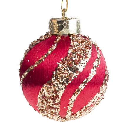 TG78532-3 POLYSTYRENOVÉ OZDOBY ČERVENÉ BORDÓ S TŘPYTKAMI 3KS