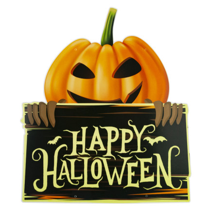 Závěsná dekorace na dveře do okna, papír, oranžová barva, dýně, motiv Halloween, sada 3 dýní