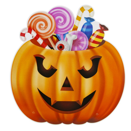 Závěsná dekorace na dveře do okna, papír, oranžová barva, dýně, motiv Halloween, sada 3 dýní