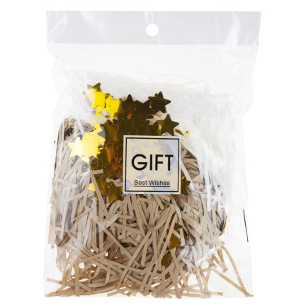 Geschenkfüller, Heu, Sisal, Dekoration, mit Sternen, Öko, 30g