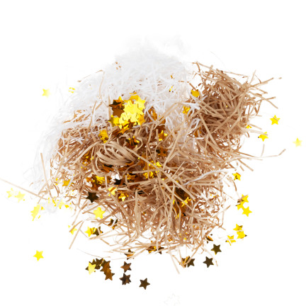 Geschenkfüller, Heu, Sisal, Dekoration, mit Sternen, Öko, 30g