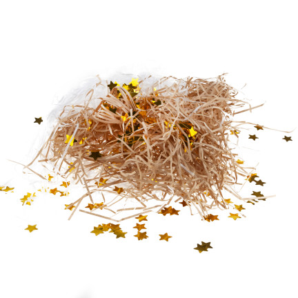 Geschenkfüller, Heu, Sisal, Dekoration, mit Sternen, Öko, 30g