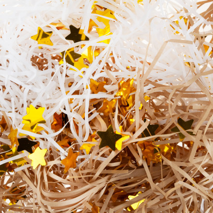 Geschenkfüller, Heu, Sisal, Dekoration, mit Sternen, Öko, 30g