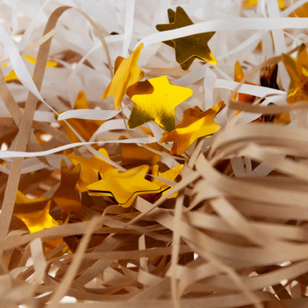 Geschenkfüller, Heu, Sisal, Dekoration, mit Sternen, Öko, 30g