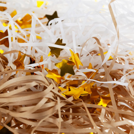 Geschenkfüller, Heu, Sisal, Dekoration, mit Sternen, Öko, 30g