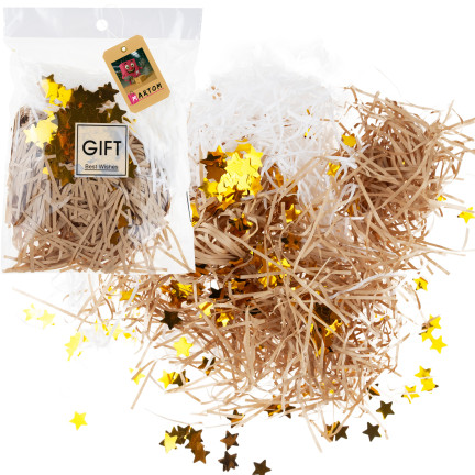 Geschenkfüller, Heu, Sisal, Dekoration, mit Sternen, Öko, 30g