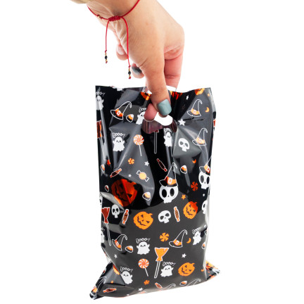 Sáčky na bonbóny, dárkové sáčky, sáčky z fólie, mix vzorů, halloweenské dekorace, sada 10ks.