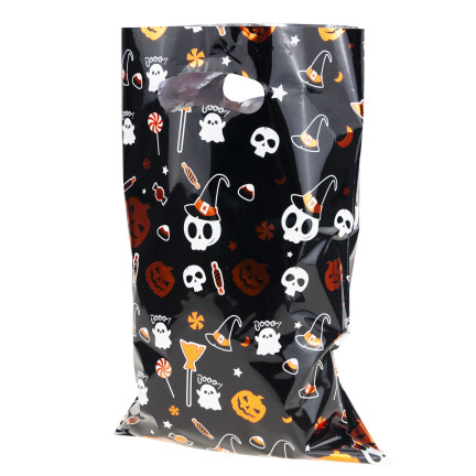 Sáčky na bonbóny, dárkové sáčky, sáčky z fólie, mix vzorů, halloweenské dekorace, sada 10ks.