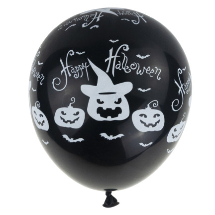 Latexové balónky, mix barev, mix vzorů, s motivem Halloweenu, s dýněmi, sada 6ks.