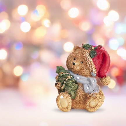 TG79572-1 MEDVÍDEK Z POLYRESINU VÁNOČNÍ DEKORACE FIGURKA MEDVÍDKA
