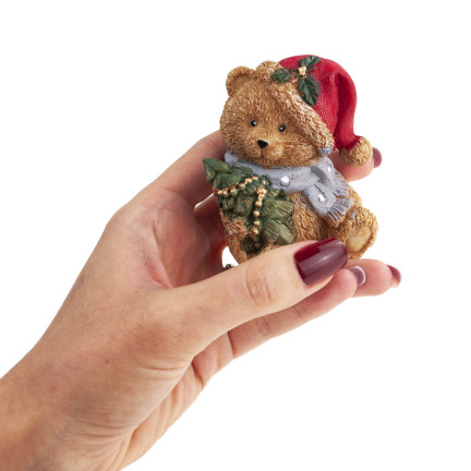 TG79572-1 MEDVÍDEK Z POLYRESINU VÁNOČNÍ DEKORACE FIGURKA MEDVÍDKA