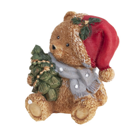 TG79572-1 MEDVÍDEK Z POLYRESINU VÁNOČNÍ DEKORACE FIGURKA MEDVÍDKA