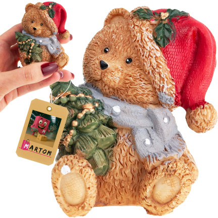 TG79572-1 MEDVÍDEK Z POLYRESINU VÁNOČNÍ DEKORACE FIGURKA MEDVÍDKA