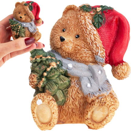 TG79572-1 MEDVÍDEK Z POLYRESINU VÁNOČNÍ DEKORACE FIGURKA MEDVÍDKA
