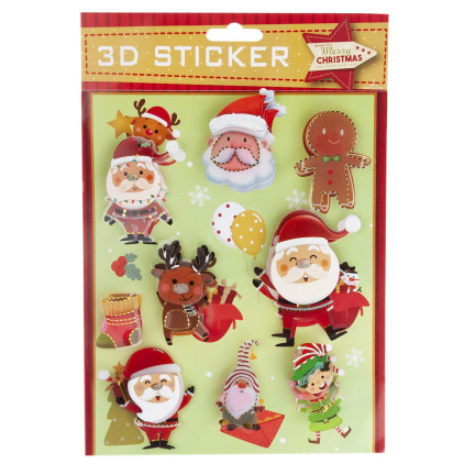 TG80057 WEIHNACHTSAUFKLEBER 3D PUFFY KONVEXE MOTIVIERENDE WEIHNACHTSAUFKLEBER