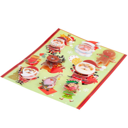 TG80057 WEIHNACHTSAUFKLEBER 3D PUFFY KONVEXE MOTIVIERENDE WEIHNACHTSAUFKLEBER