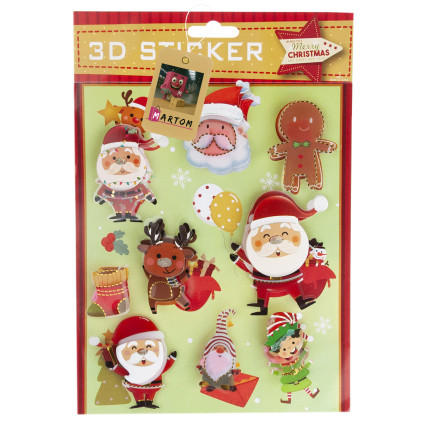 TG80057 WEIHNACHTSAUFKLEBER 3D PUFFY KONVEXE MOTIVIERENDE WEIHNACHTSAUFKLEBER